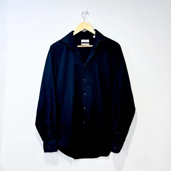 🦋3/25$🦋 CALVIN KLEIN – Black dress shirt | Classic button-up * - Picture 1 of 8